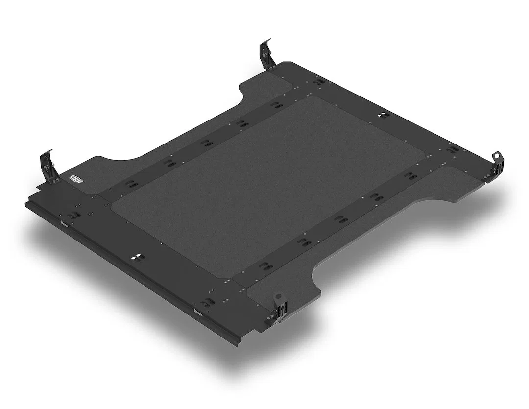 RA1713-EMU1 – LEGEND FLEET Bed Liner, Drop-In Under Bed Rail Black Matte Textured Steel With Flexible Tie-Downs